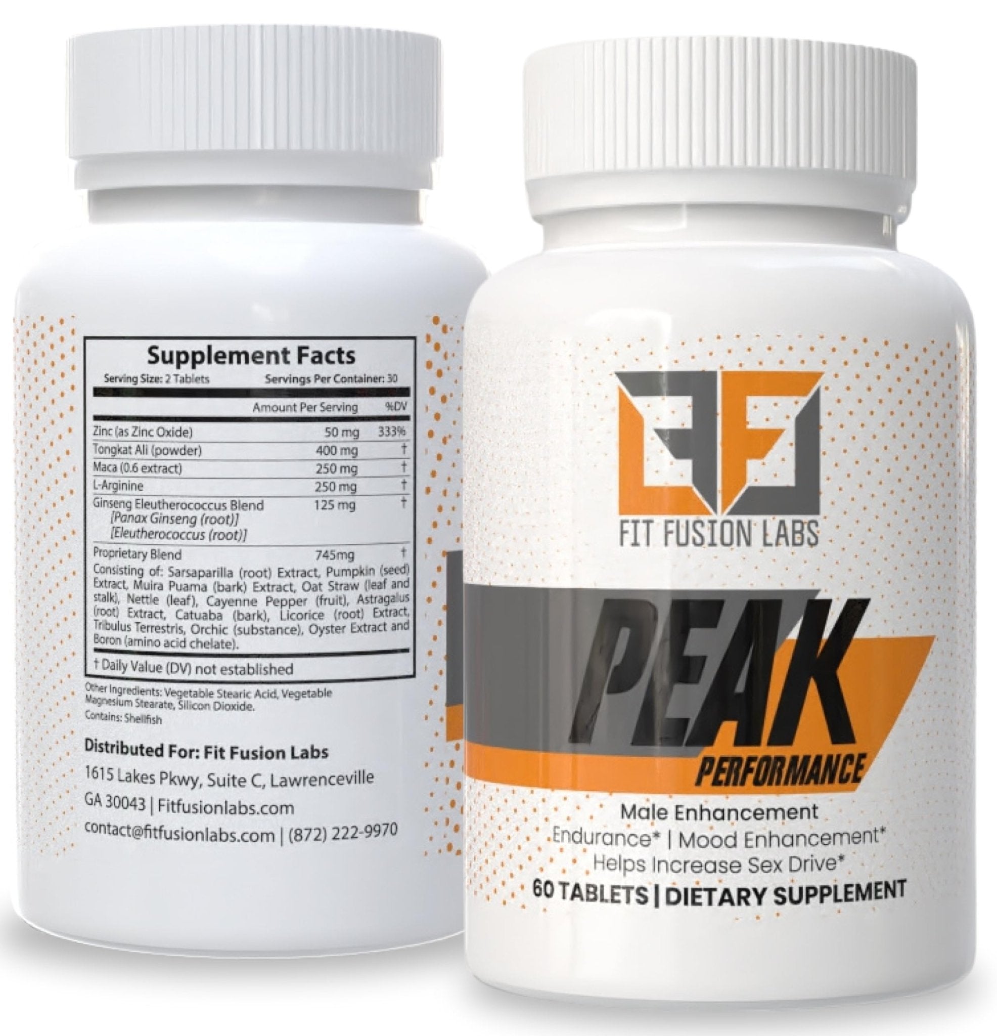 Fit Fusion Labs Peak Performance Natural Male Enhancement & Energy Booster – Tongkat Ali, Maca, Zinc & Ginseng – Supports Stamina, Strength & Recovery – 60 Tablets - TrustMedUSA