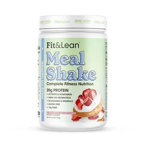 Fit & Lean Meal Shake, Fat Burning Meal Replacement, Protein, Fiber, Probiotics, Strawberry - TrustMedUSA