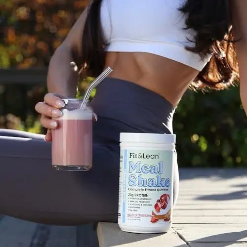 Fit & Lean Meal Shake, Fat Burning Meal Replacement, Protein, Fiber, Probiotics, Strawberry - TrustMedUSA