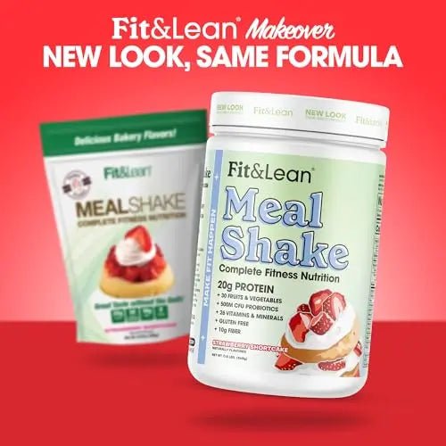 Fit & Lean Meal Shake, Fat Burning Meal Replacement, Protein, Fiber, Probiotics, Strawberry - TrustMedUSA