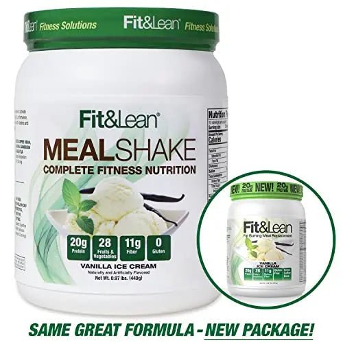 Fit & Lean Meal Shake, Fat Burning Meal Replacement, Protein, Fiber, Probiotics, Vanilla - TrustMedUSA