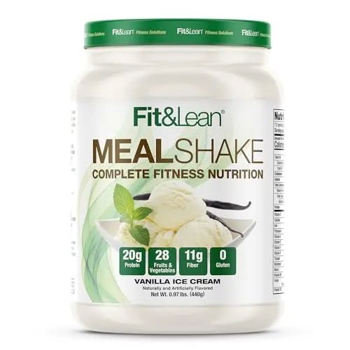 Fit & Lean Meal Shake, Fat Burning Meal Replacement, Protein, Fiber, Probiotics, Vanilla - TrustMedUSA