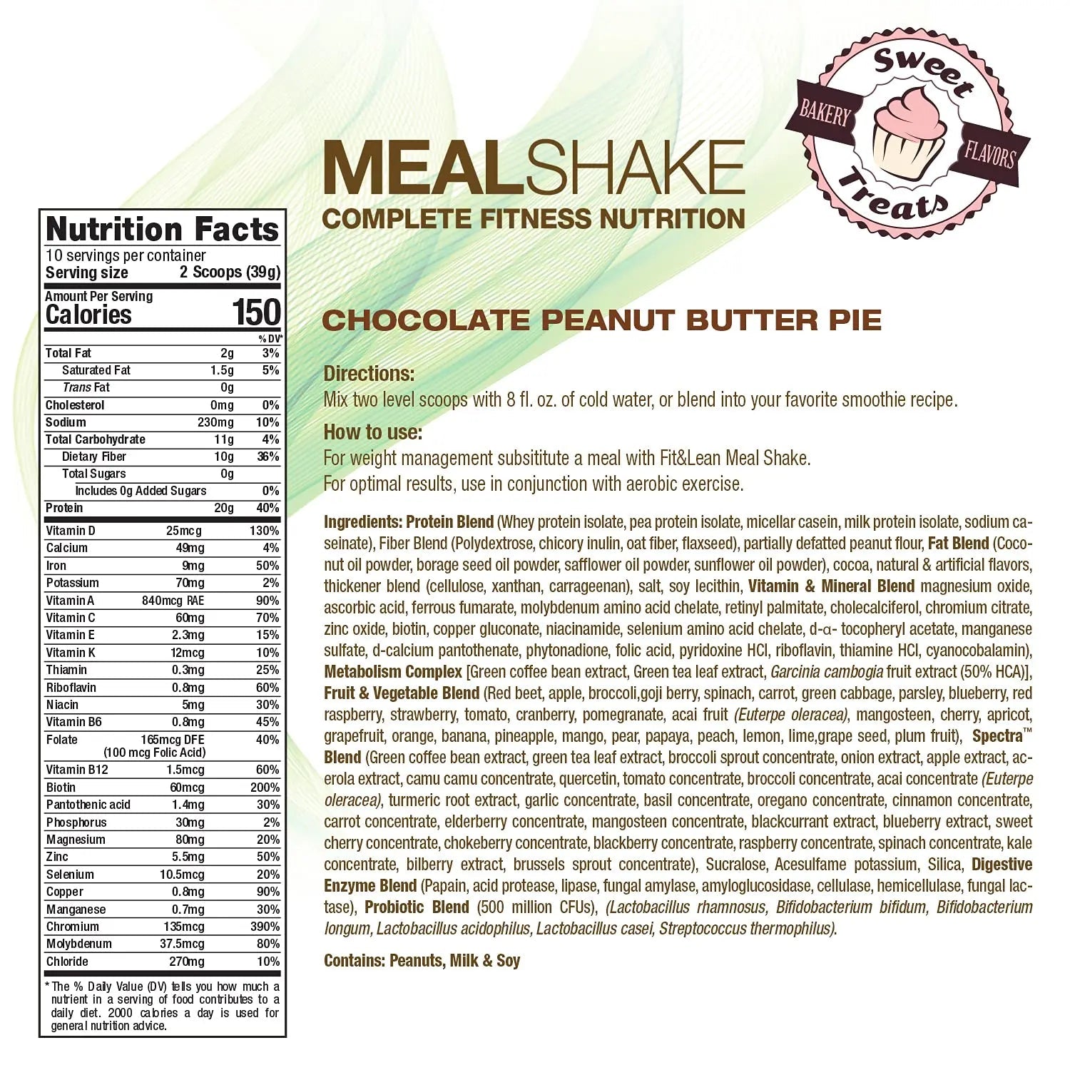 Fit & Lean Meal Shake Meal Replacement with Protein, Fiber, Probiotics and Organic Fruits - TrustMedUSA