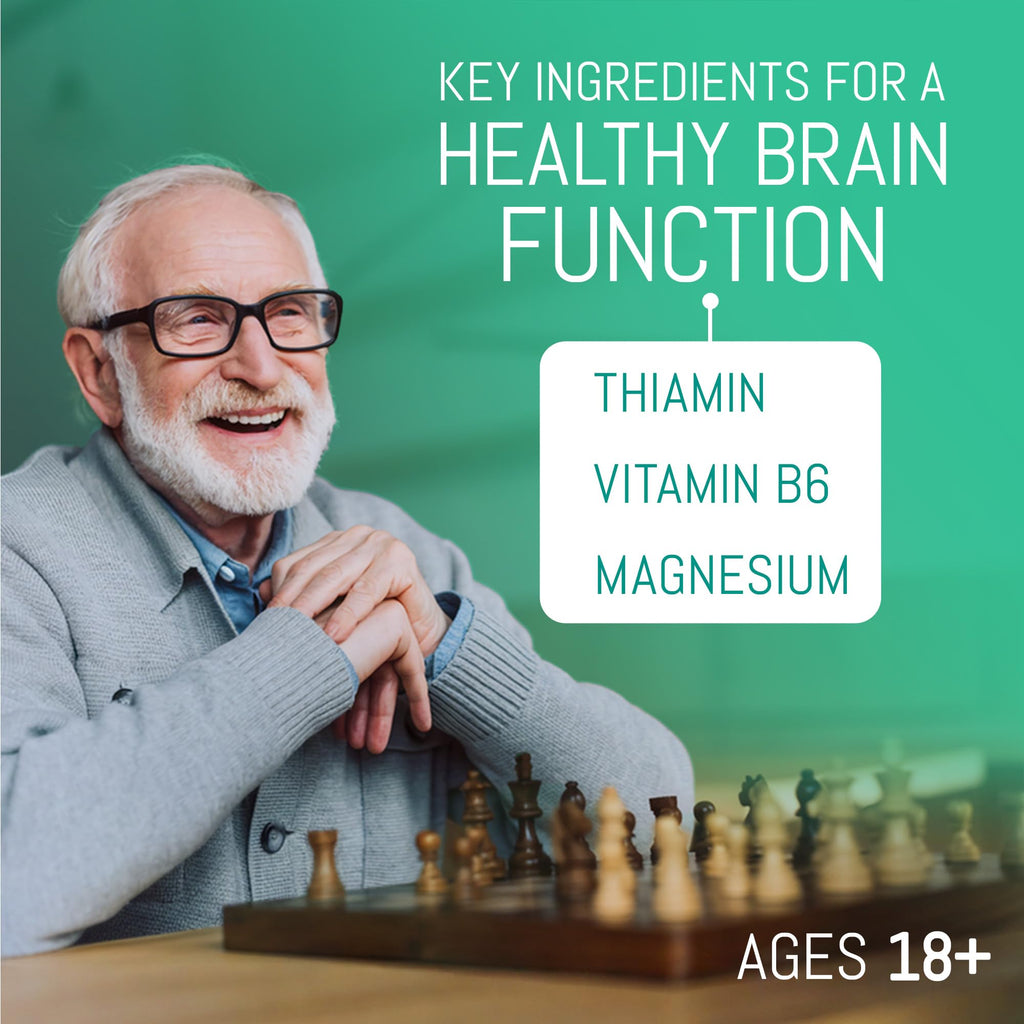 FITINA Brain Supplement with Vitamin B6 & Thiamine for Memory, Focus and Cognitive Support | High-Dose B Vitamins for Nervous System Brain Health, Daily Formula for Adults, 100 Tablets (1-Pack) - TrustMedUSA