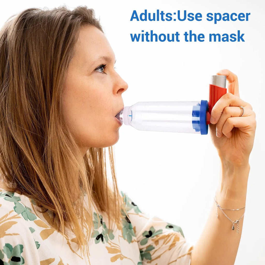 Fivepropy Handheld Spacer for Kids and Adults Includes Child Mask & Adult Blue - TrustMedUSA