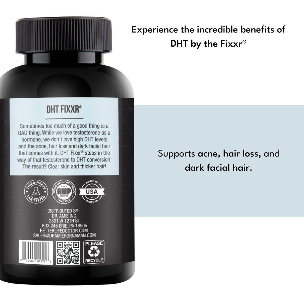 Fixxr DHT Support by Dr. Amie | with Saw Palmetto and Nettles | Acne and Hair Loss Support | 60 Capsules - TrustMedUSA
