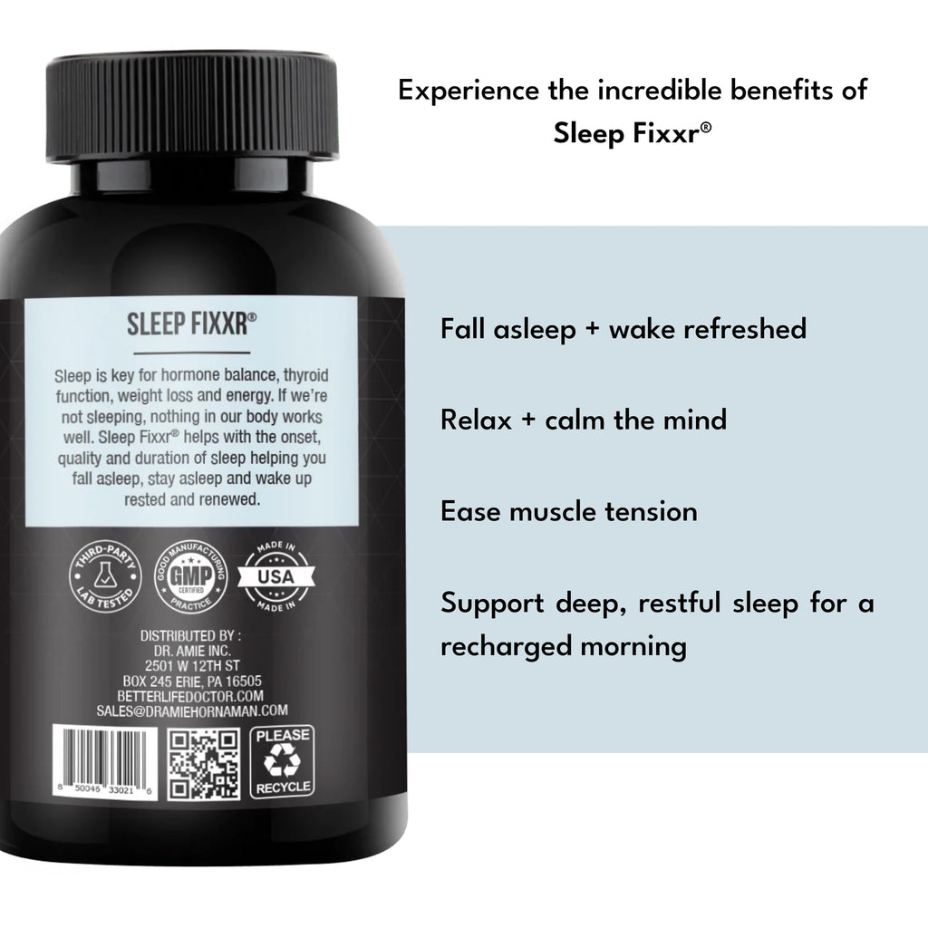 Fixxr Sleep Support by Dr. Amie | with Melatonin, Inositol, and Magnesium | 30 Day Supply, 60 Capsules - TrustMedUSA