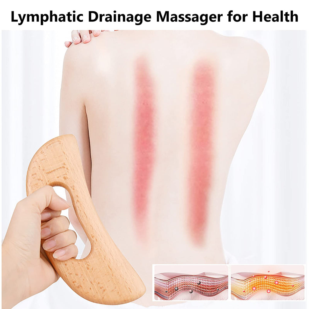 FKYzixeh Lymphatic Drainage Massager, Wooden Gua Sha Tool for Body, Manual Massage Scraper for Anti Cellulite and Relieve Muscle Fatigue, Body Gua Sha Paddle (Style A) - Maple Wellness Supplements