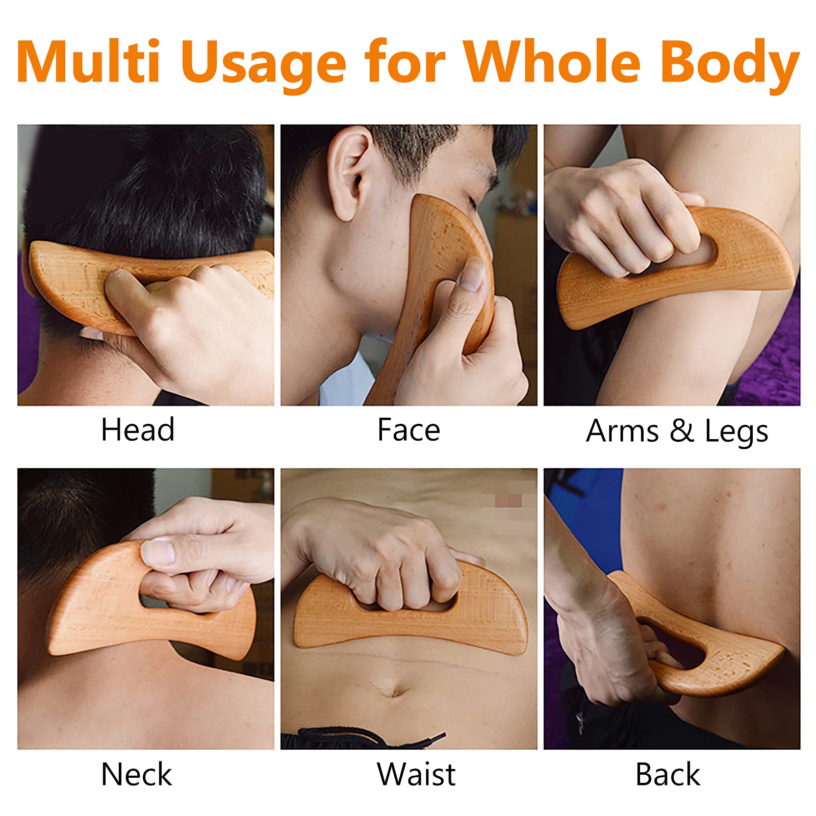 FKYzixeh Lymphatic Drainage Massager, Wooden Gua Sha Tool for Body, Manual Massage Scraper for Anti Cellulite and Relieve Muscle Fatigue, Body Gua Sha Paddle (Style A) - Maple Wellness Supplements