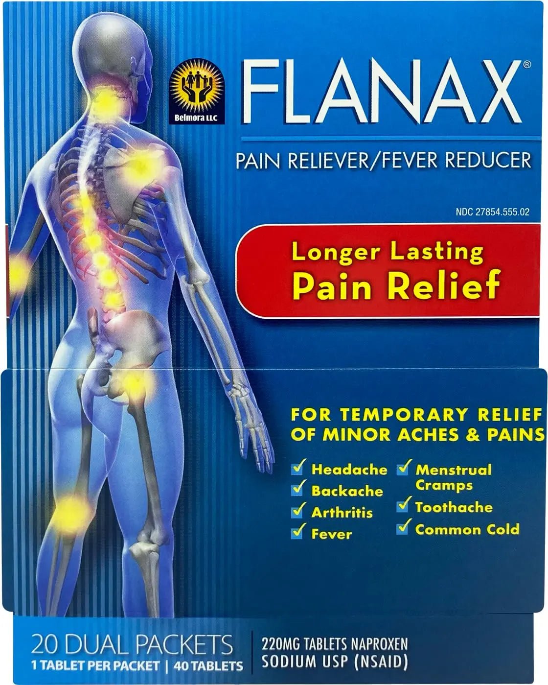 Flanax Pain Reliever Tablets 2ct Retail Dispenser - TrustMedUSA