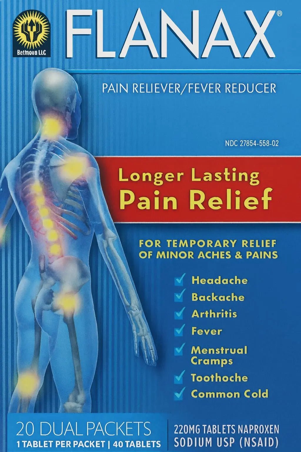 Flanax Pain Reliever Tablets 2ct Retail Dispenser - TrustMedUSA