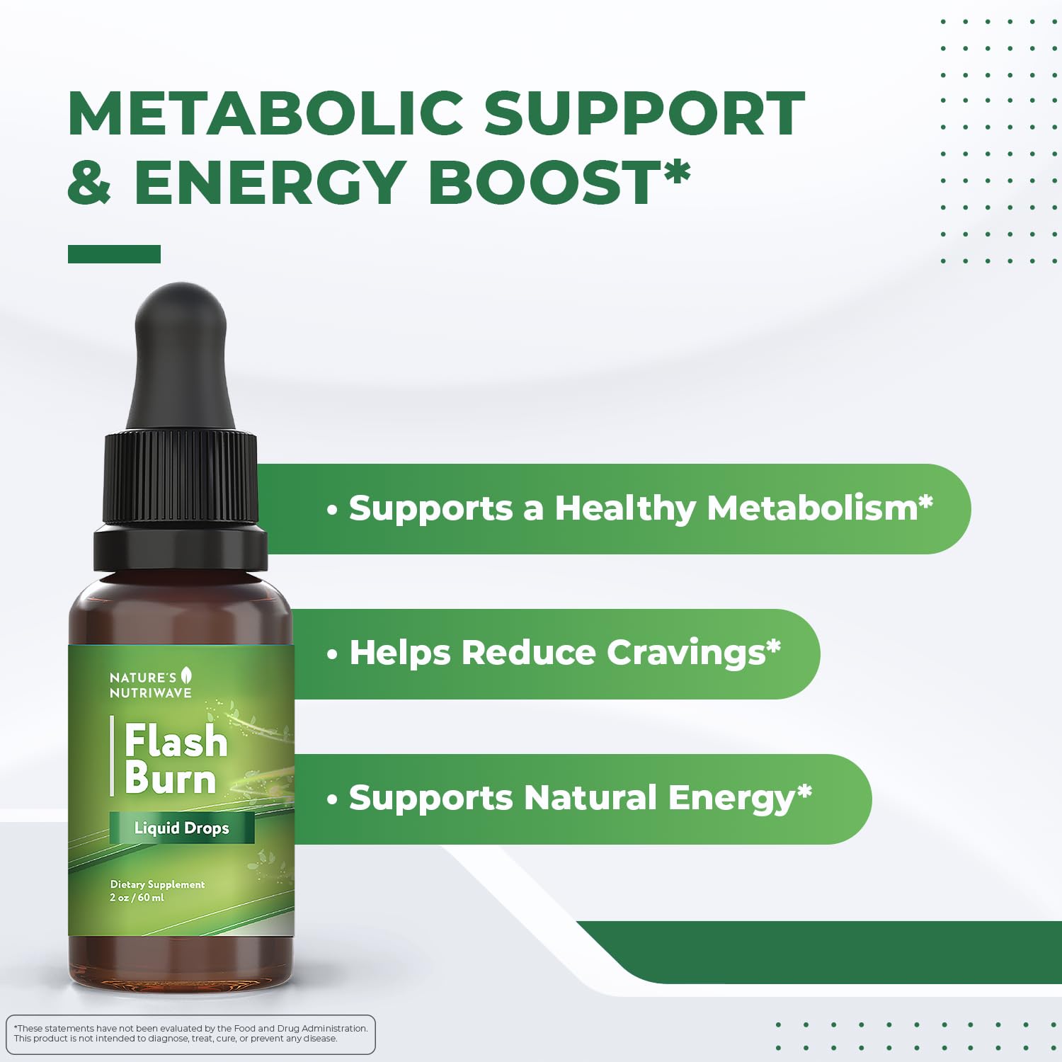 Flash Burn – Natural Plant-Based Liquid Supplement with Maca, Grape Seed, Green Tea & Ginseng – Made in USA, Non-GMO, Gluten-Free, Dairy-Free, Vegetarian - 2 Fl Oz (40 mL), 1 Month Supply - TrustMedUSA