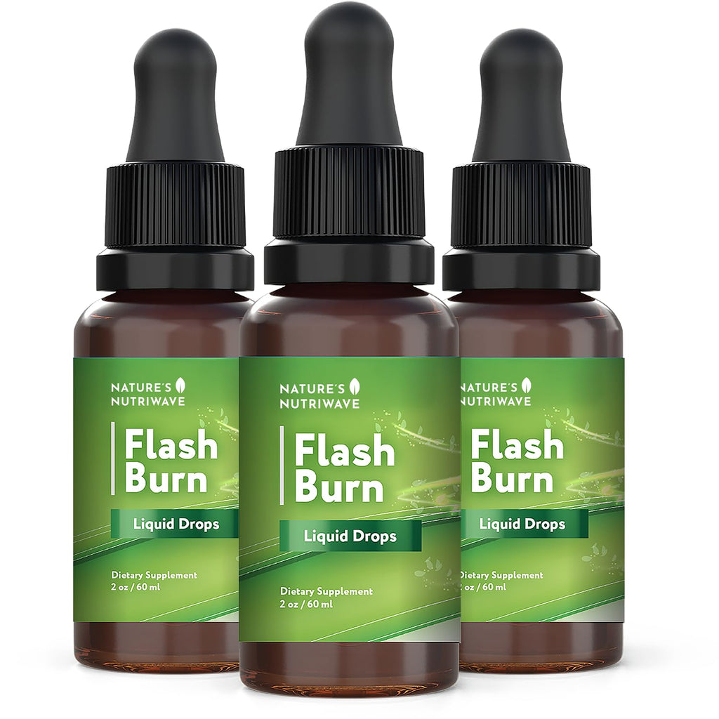 Flash Burn – Natural Plant-Based Liquid Supplement with Maca, Grape Seed, Green Tea & Ginseng – Made in USA, Non-GMO, Gluten-Free, Dairy-Free, Vegetarian - 2 Fl Oz (40 mL), 3 Month Supply - TrustMedUSA