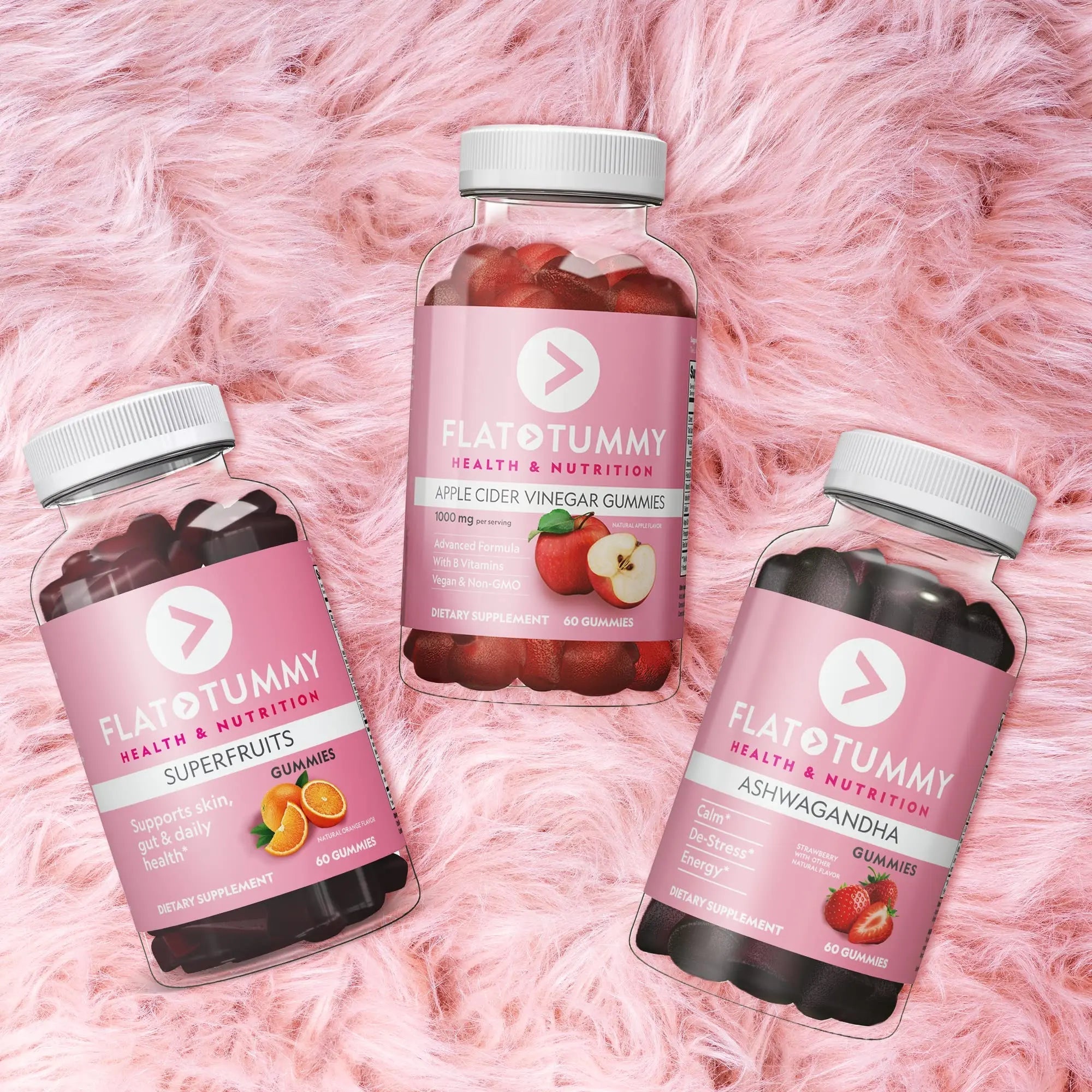 Flat Tummy Gummies Bundle with Apple Cider Vinegar Gummies, Superfruits Gummies - TrustMedUSA