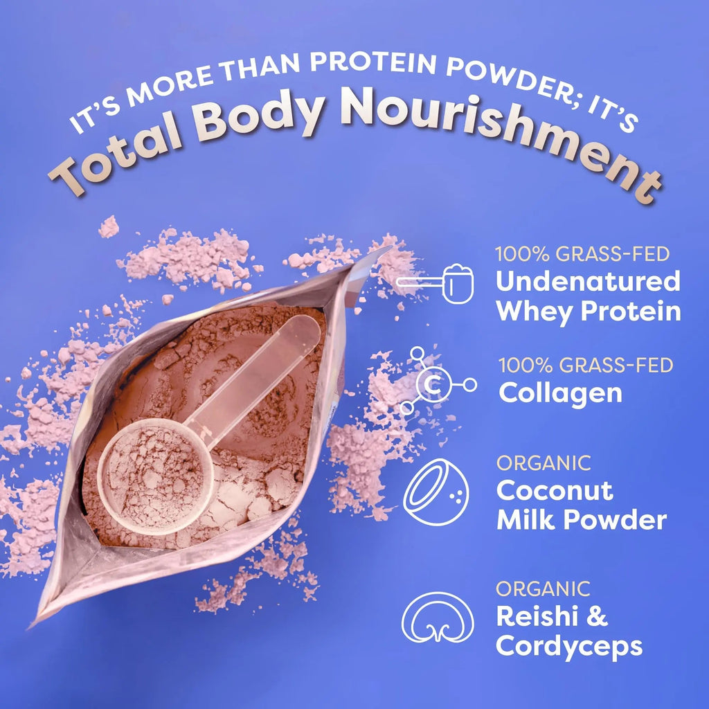 FlavCity Protein Powder Smoothie, Berries & Cream - 100% Grass-Fed Whey Protein - TrustMedUSA