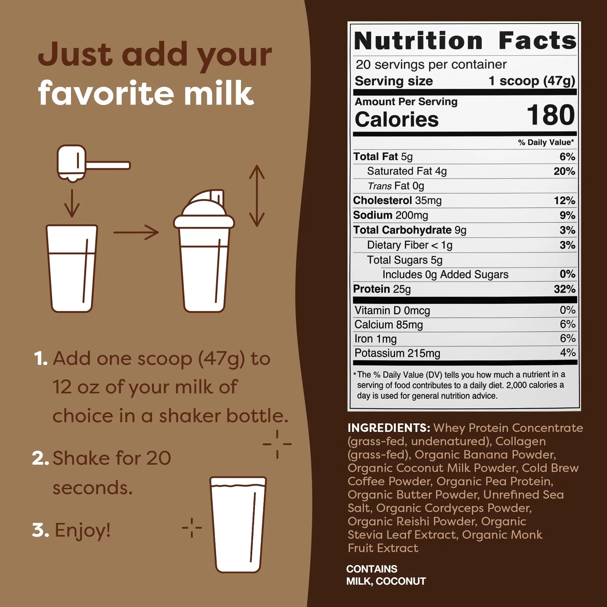 FlavCity Protein Powder Smoothie, Butter Coffee - 100% Grass-Fed Whey Protein Powder - TrustMedUSA
