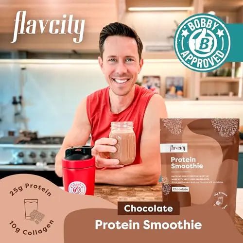 FlavCity Protein Powder Smoothie, Chocolate - 100% Grass-Fed Whey Protein Smoothie - TrustMedUSA