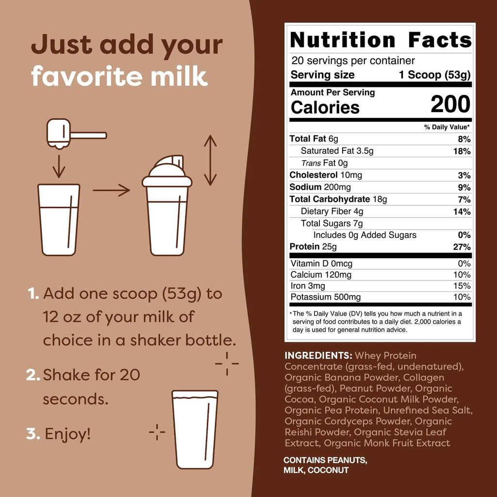 FlavCity Protein Powder Smoothie, Chocolate Peanut Butter - 100% Grass-Fed Whey Pro - TrustMedUSA