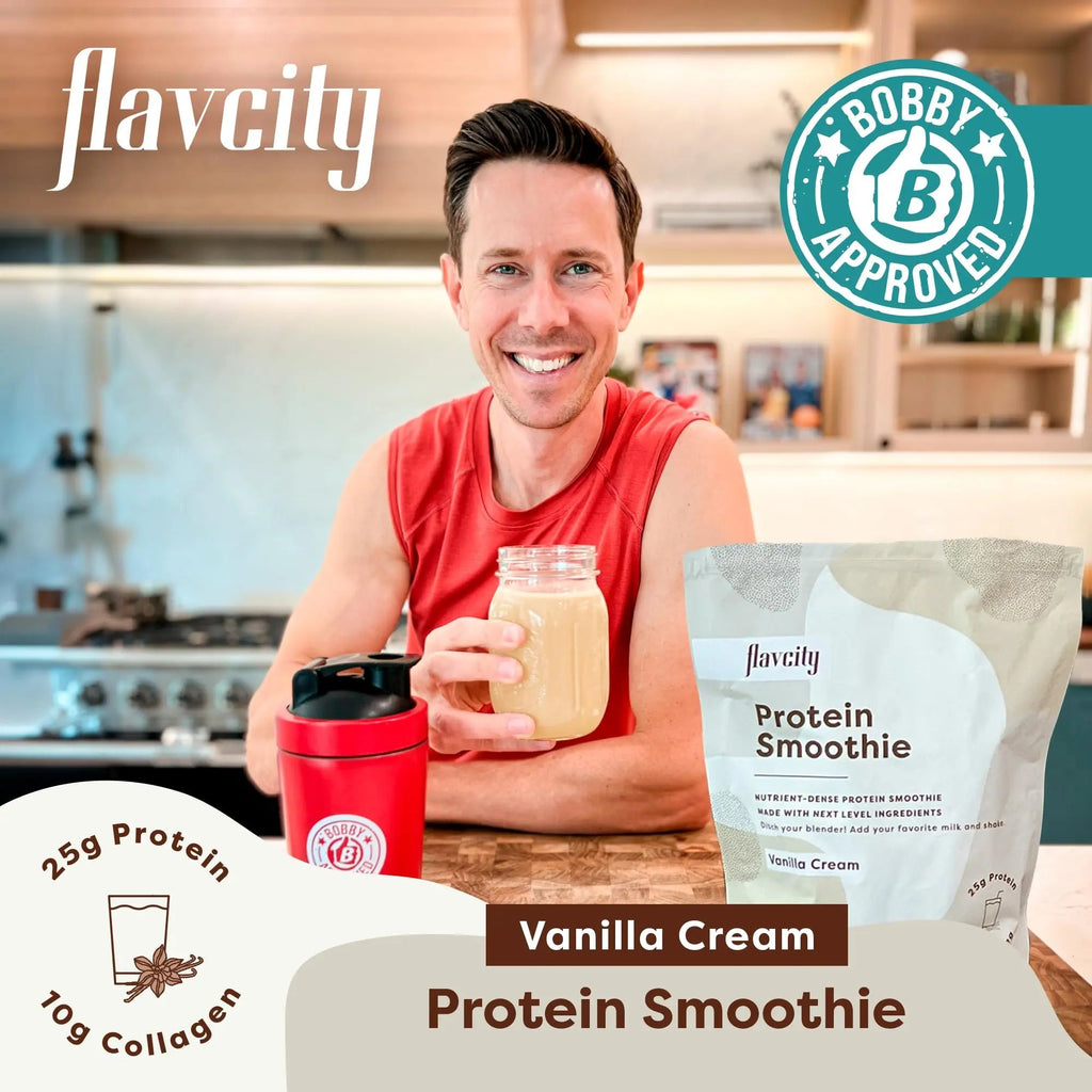 FlavCity Protein Powder Smoothie, Vanilla - 100% Grass-Fed Whey Protein - TrustMedUSA
