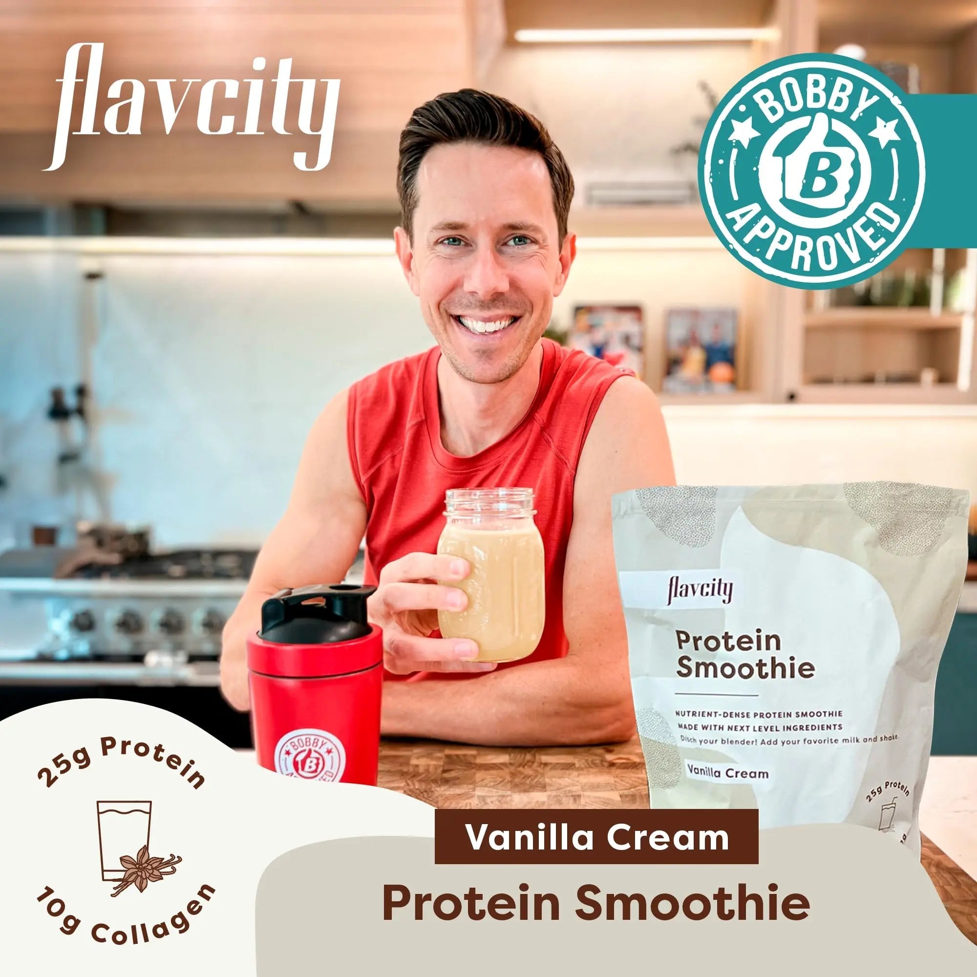 FlavCity Protein Powder Smoothie, Vanilla - 100% Grass-Fed Whey Protein - TrustMedUSA