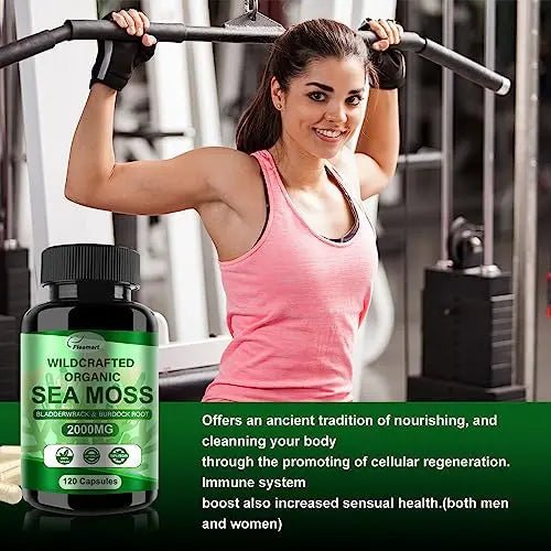 Fleamart 2 Pack Irish Sea Moss Capsules 120ct Raw Organic Sea Moss Wildcrafted Bladder - TrustMedUSA