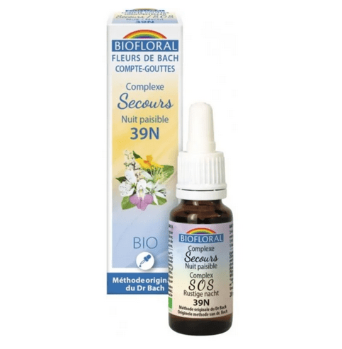 Fleur de Bach Complexe Secours Nuit paisible 39N Flacon compte-gouttes 20 ml BIOFLORAL - TrustMedUSA