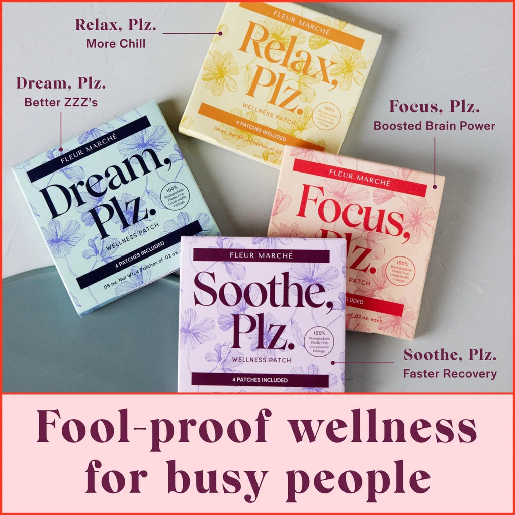 Fleur Marche Soothe, Plz. Botanical Patch - Muscle Recovery Patch with Peppermint Oil & Menthol - Post Night Out, Post Workout, or Daily Relief - Highly Bioavailable - 7 Patches - TrustMedUSA
