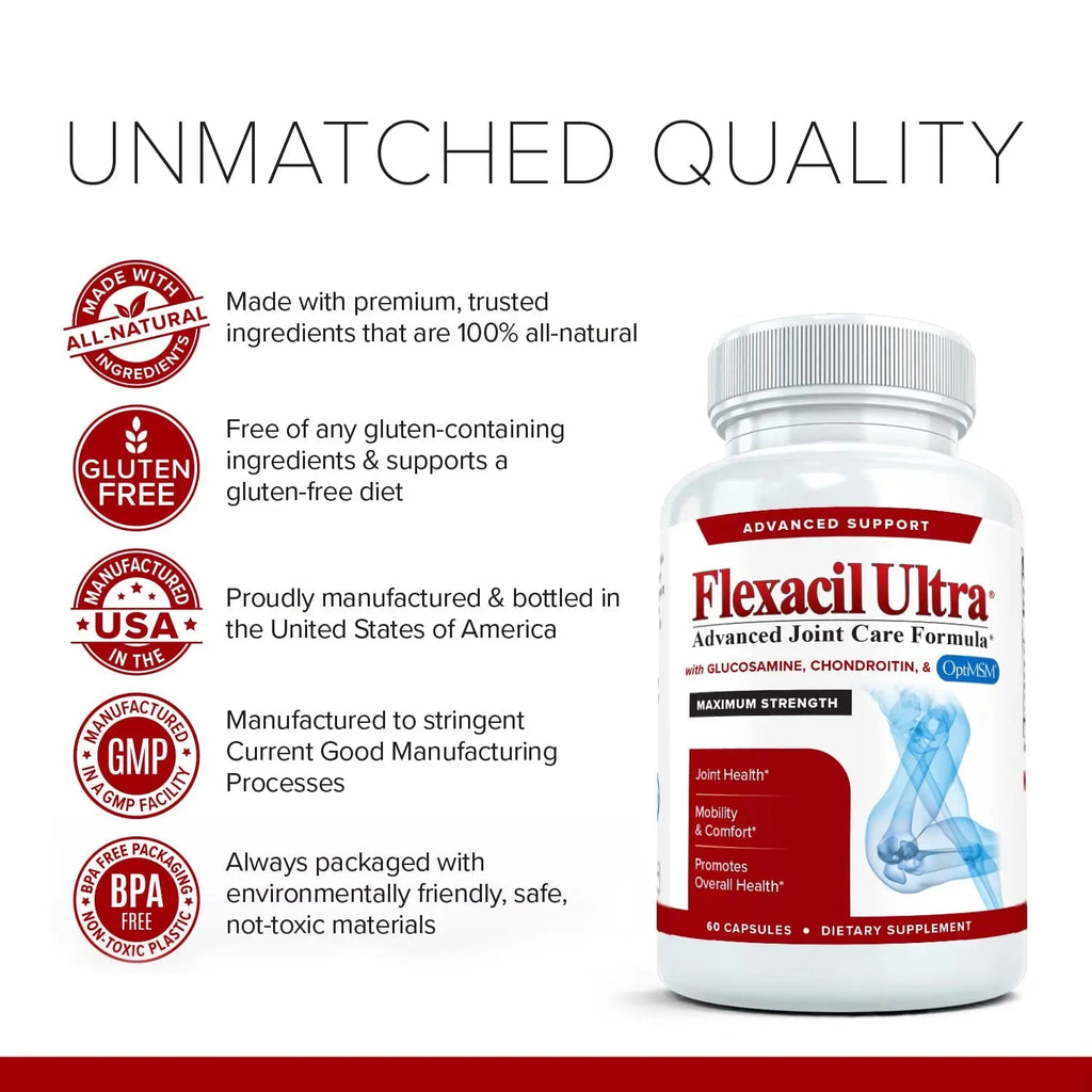 Flexacil Ultra (3 Bottles) Maximum Strength Joint Health & Support Supplement | Glucosami - TrustMedUSA