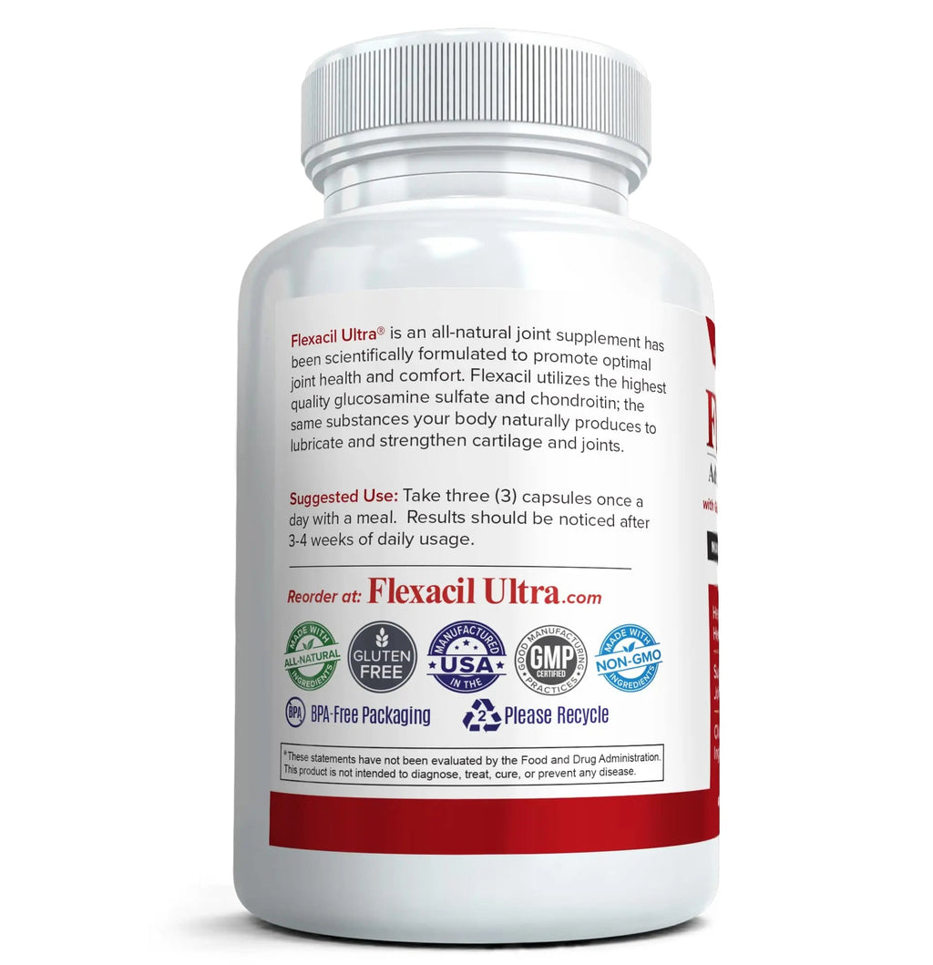 Flexacil Ultra (3 Bottles) Maximum Strength Joint Health & Support Supplement | Glucosami - TrustMedUSA