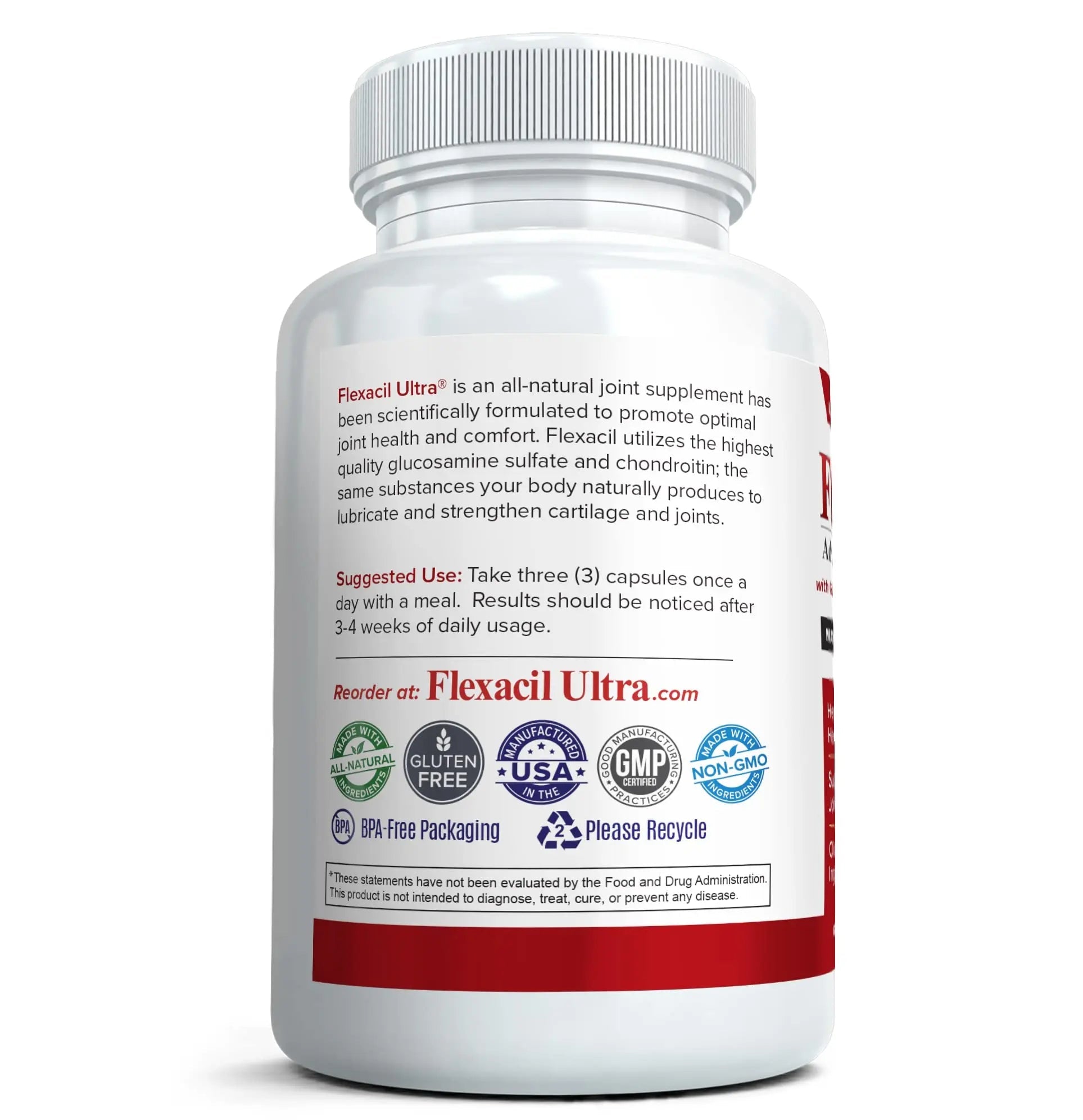 Flexacil Ultra (3 Bottles) Maximum Strength Joint Health & Support Supplement | Glucosami - TrustMedUSA