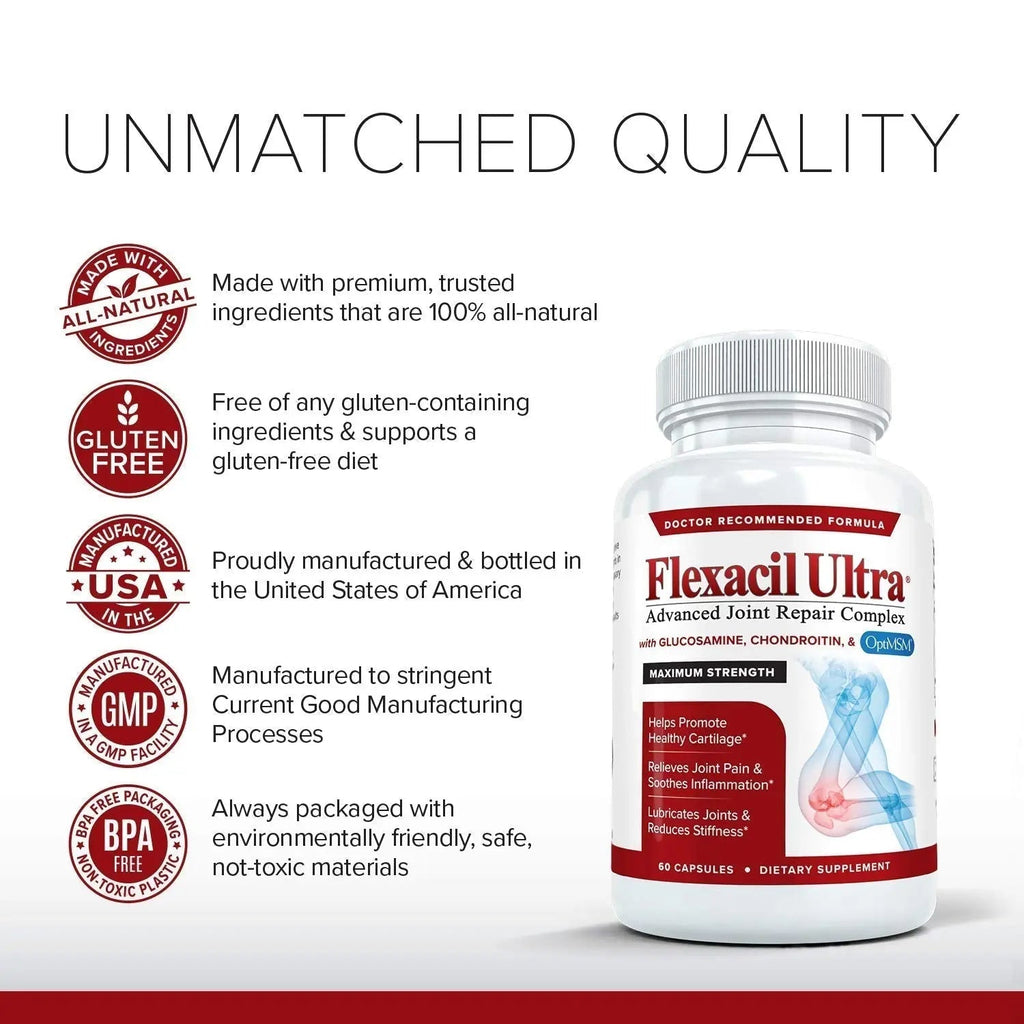 Flexacil Ultra Joint Health & Support Supplement with Glucosamine, Chondroitin - TrustMedUSA