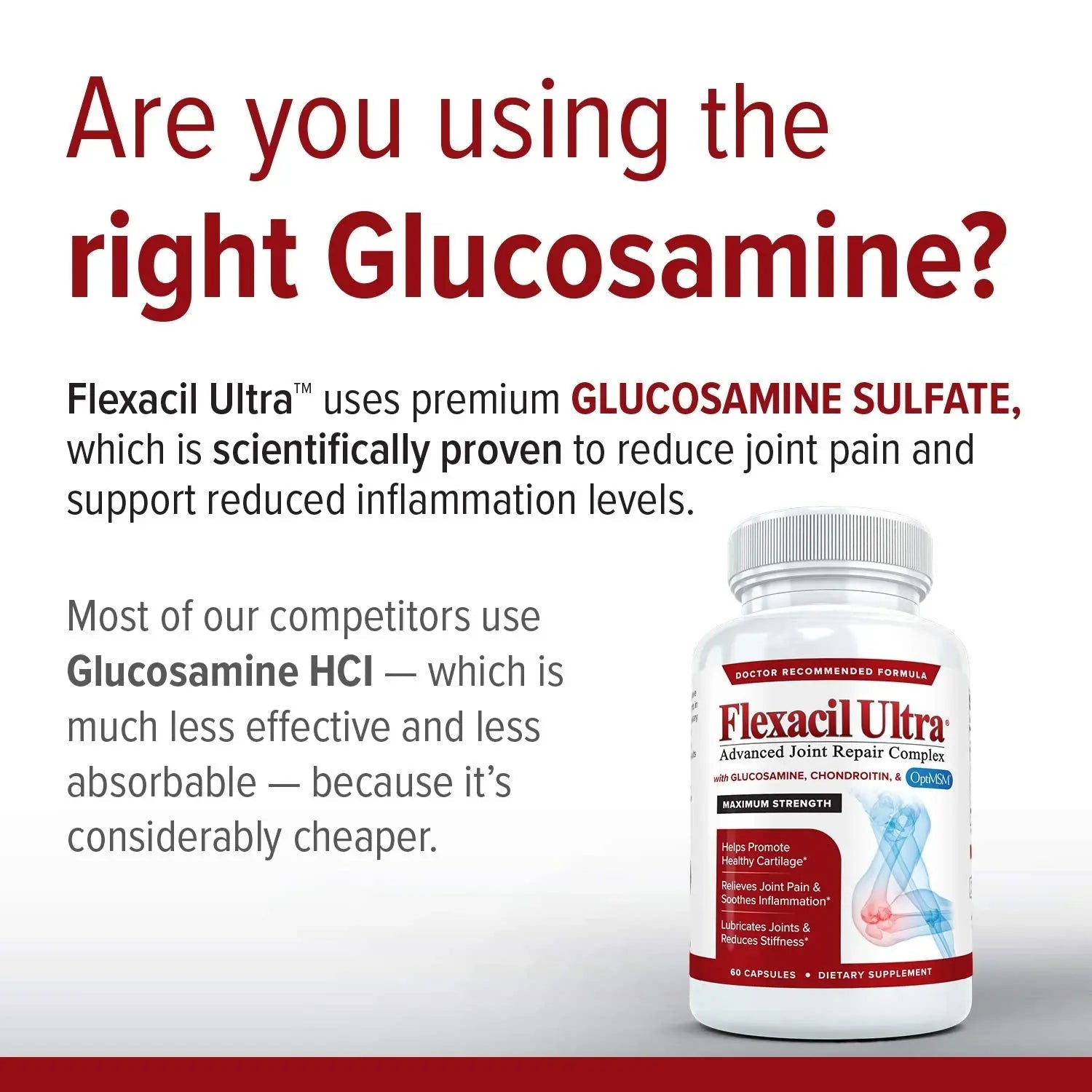 Flexacil Ultra Joint Health & Support Supplement with Glucosamine, Chondroitin - TrustMedUSA