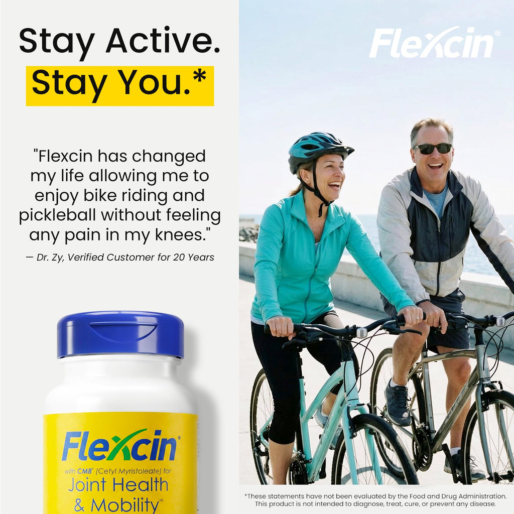 Flexcin Joint Health & Mobility Formula with CM8 (Cetyl Myristoleate) - Joint Supplements for Men and Women with Glucosamine, MSM, Collagen Type II - 90 Capsules - TrustMedUSA