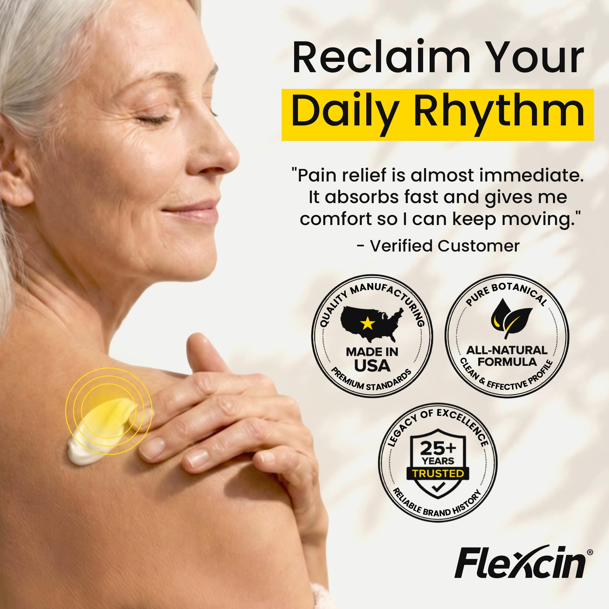 Flexcin Motion Lotion with CM8 - Joint & Muscle Therapy Cream for Back, Neck, Knee, Hand, Foot - Fast Absorbing with DMSO, Emu Oil, Aloe Vera - Non-Greasy 4oz Jar - TrustMedUSA