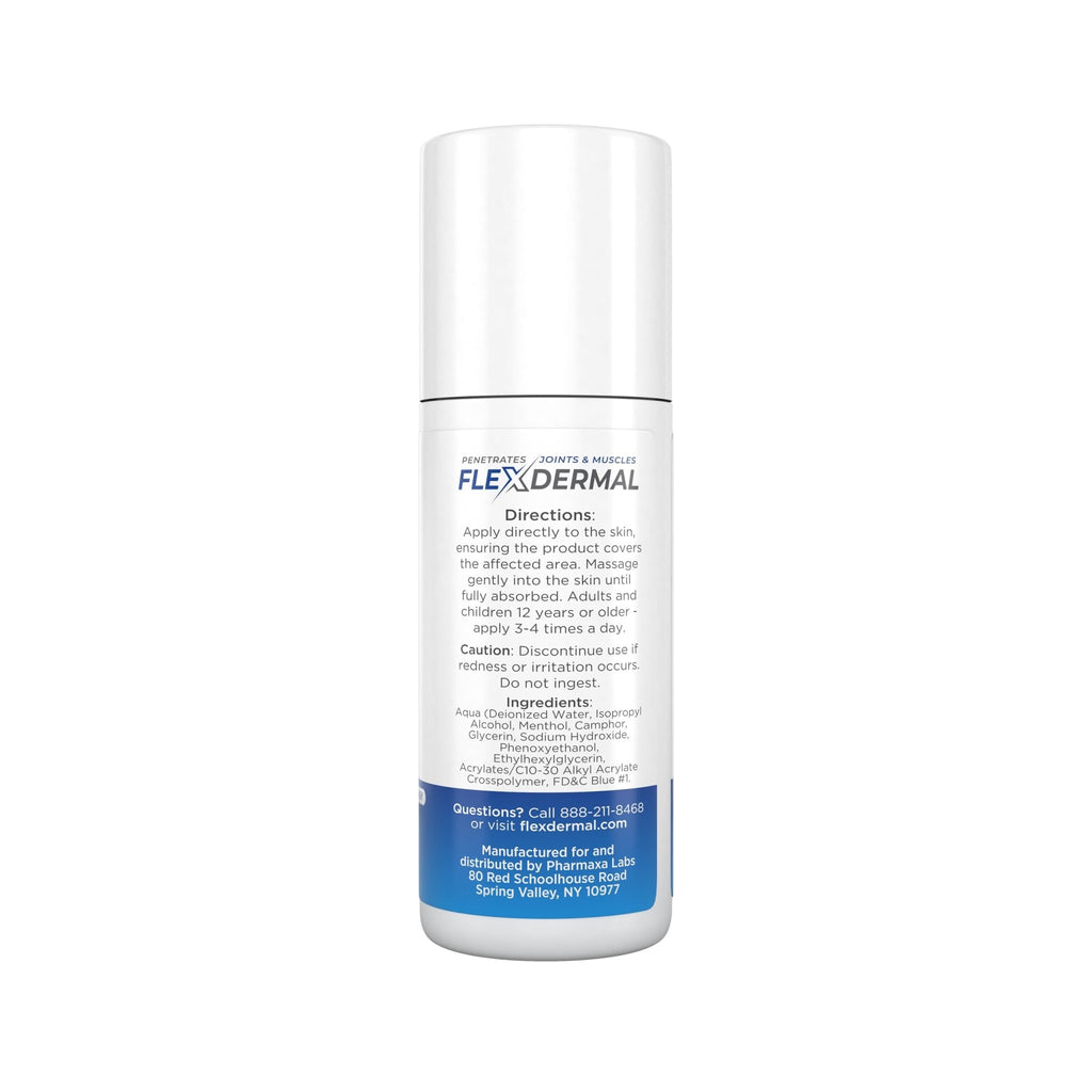 Flexdermal Topical Joint Relief Cream - Relieves Minor Aches and Discomfort in Muscles & Joints - Promotes Comfort, Mobility & Flexibility - Contains Menthol - Roll-On Gel - 3 fl oz (Pack of 1) - TrustMedUSA
