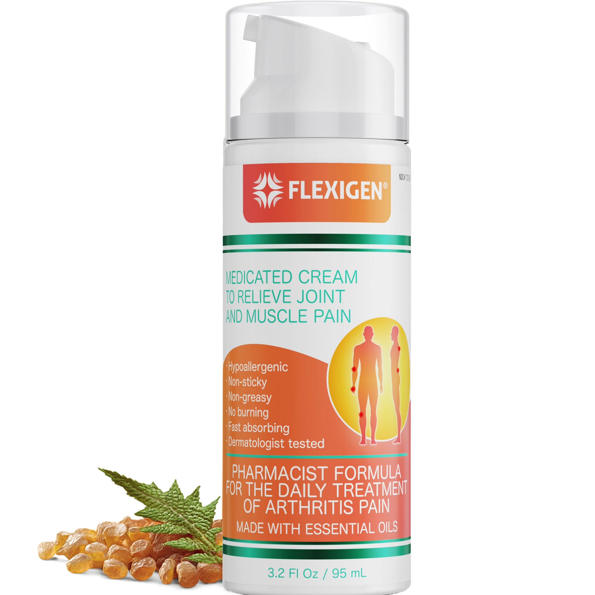 FLEXIGEN, Frankincense Pain Relief Cream Lotion– 3.2 oz Spray Pump – Natural Rub for Arthritis, Menthol Therapy Joint & Muscle Pain – Cooling Formula, Pleasant Scent – Topical OTC - TrustMedUSA