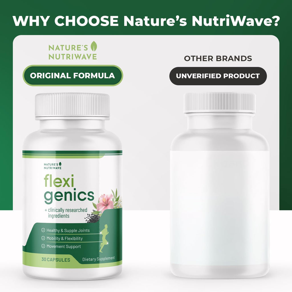Flexigenics – Natural Support Formula with Green Tea Extract, Black Cumin Seed & Vitamin K2 – Non-GMO, Easy-to-Take – 30 Capsules, 1 Month Supply - TrustMedUSA