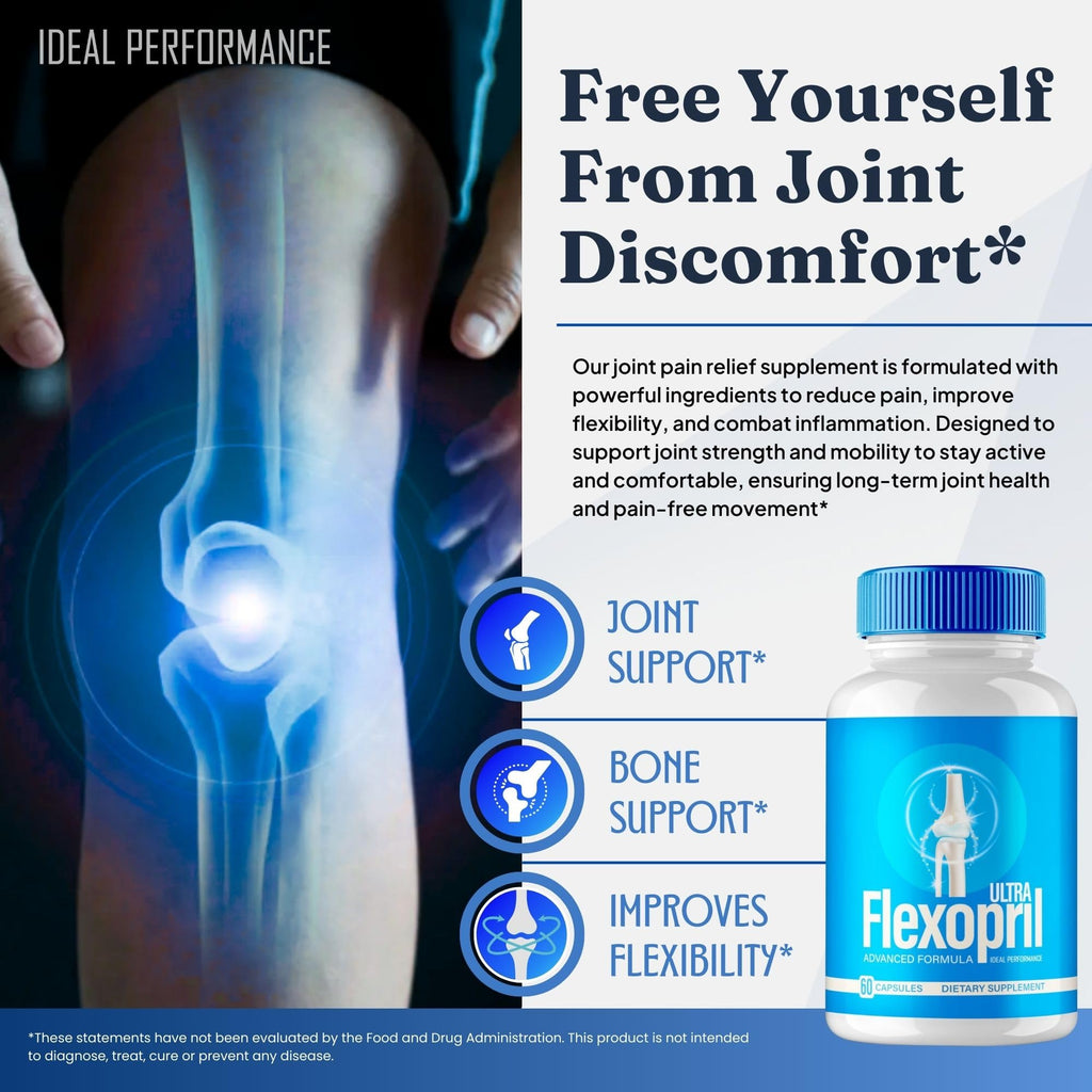 Flexopril Ultra Joint Support Capsules, Official Flexopril Supplement Pills, All-Natural Formula to Fortify Bones and Bolster Flexibility - Maximum Strength, FlexoprilUltra Pills Reviews (2 Pack) - TrustMedUSA