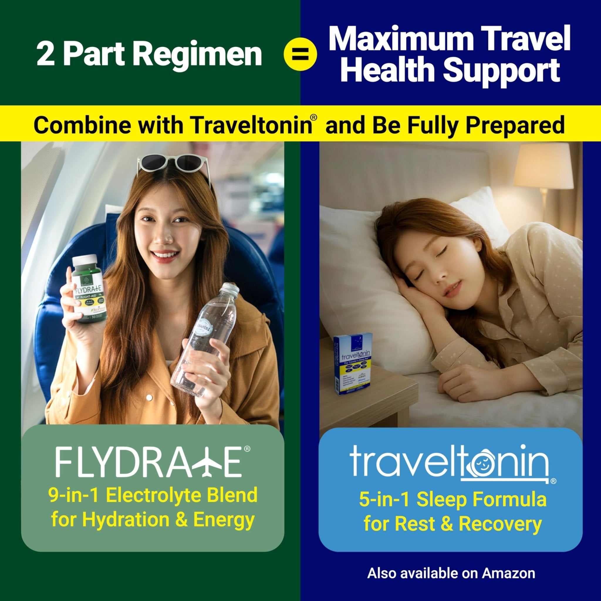 Flight-Aid | Replenishing Electrolyte Hydration Capsules Made for Travel, Jet Lag, Fatigue & Recovery | 9-in-1 Formula with Essential Electrolytes, Vitamins, Minerals & Bioperine® | 30 Capsules - TrustMedUSA