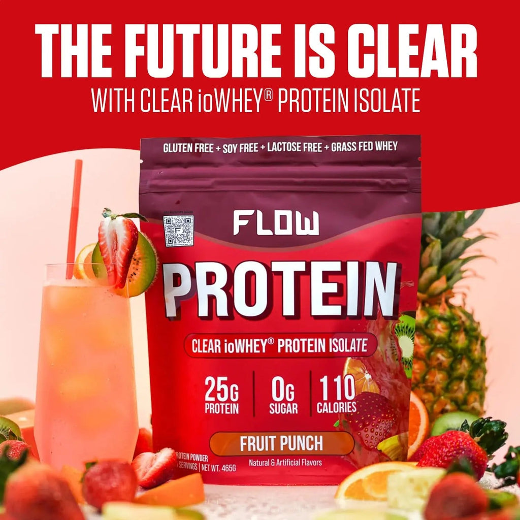 Flow Supps Clear Whey Isolate Protein Powder, Fruit Punch - 15 Servings, 25g Protein - TrustMedUSA