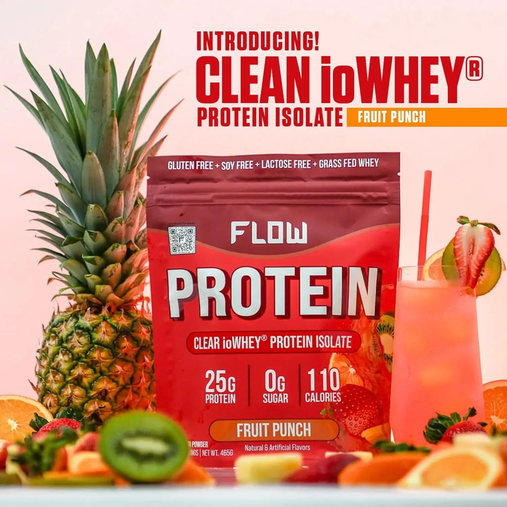 Flow Supps Clear Whey Isolate Protein Powder, Fruit Punch - 15 Servings, 25g Protein - TrustMedUSA
