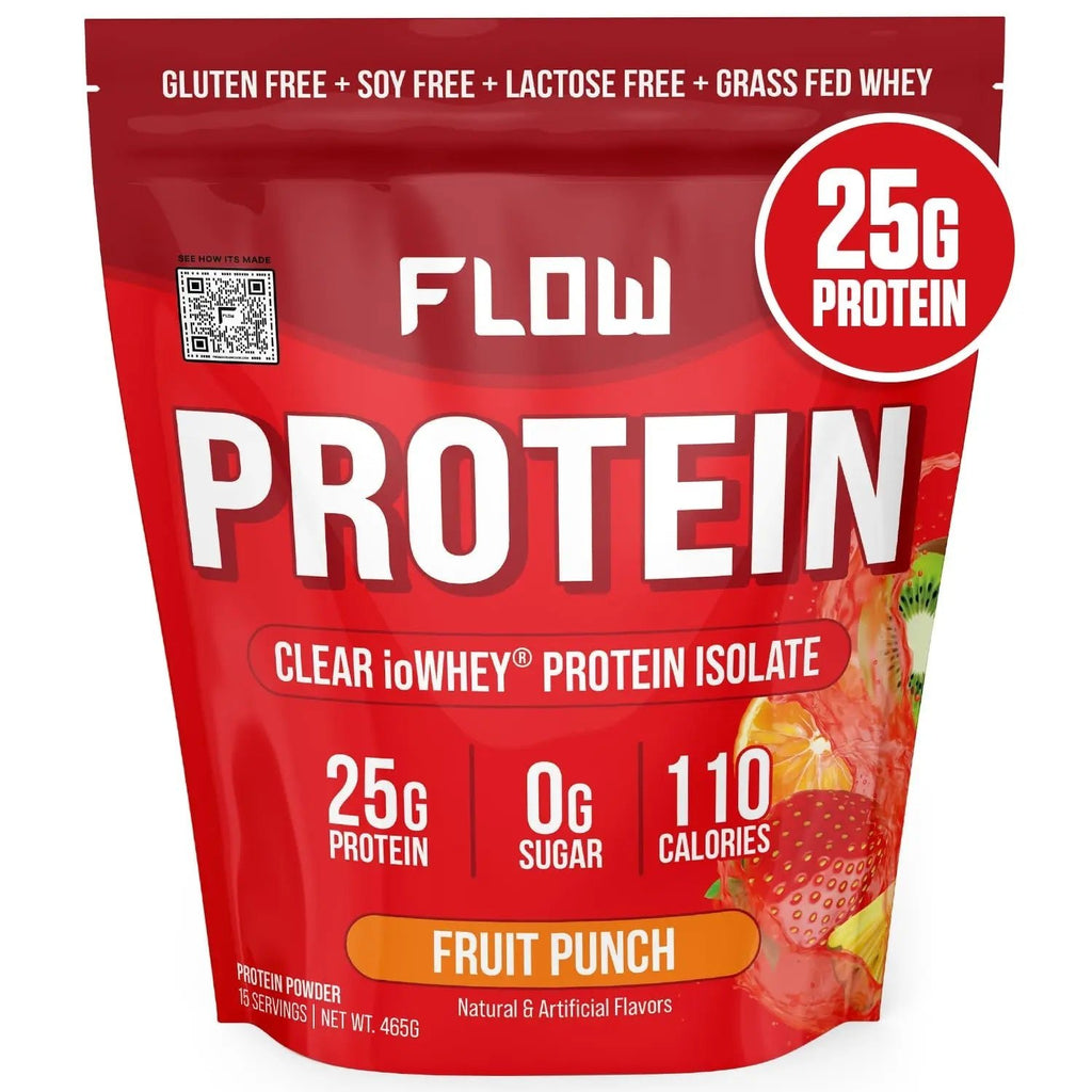 Flow Supps Clear Whey Isolate Protein Powder, Fruit Punch - 15 Servings, 25g Protein - TrustMedUSA