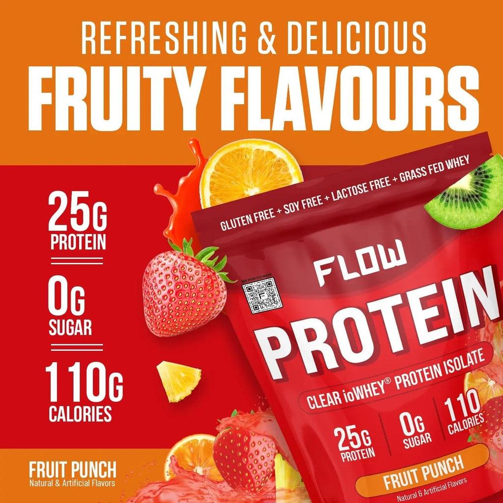 Flow Supps Clear Whey Isolate Protein Powder, Fruit Punch - 15 Servings, 25g Protein - TrustMedUSA