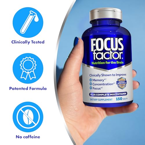 Focus Factor Nutrition for The Brain Improved Memory & Concentration Brain Supplement, 150 Count, 1 Pack (10407) - TrustMedUSA