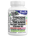 Focus Flow L-Tyrosine Vitamin B C D L-Theanine Ashwagandha Ginkgo Biloba Vitamin B12 Thiamine Black Pepper N-Acetylcysteine Mucuna Pruriens 90 Count Capsules by Clean Nutra - TrustMedUSA