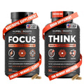 FOCUS + THINK Nootropic Brain Supplement Bundle - Energy, Memory & Focus Support - Caffeine + Caffeine-Free Cognitive Stack with Lion's Mane, Bacopa, Citicoline & L-Theanine - 2 Bottles (90 + 90 Capsu - TrustMedUSA