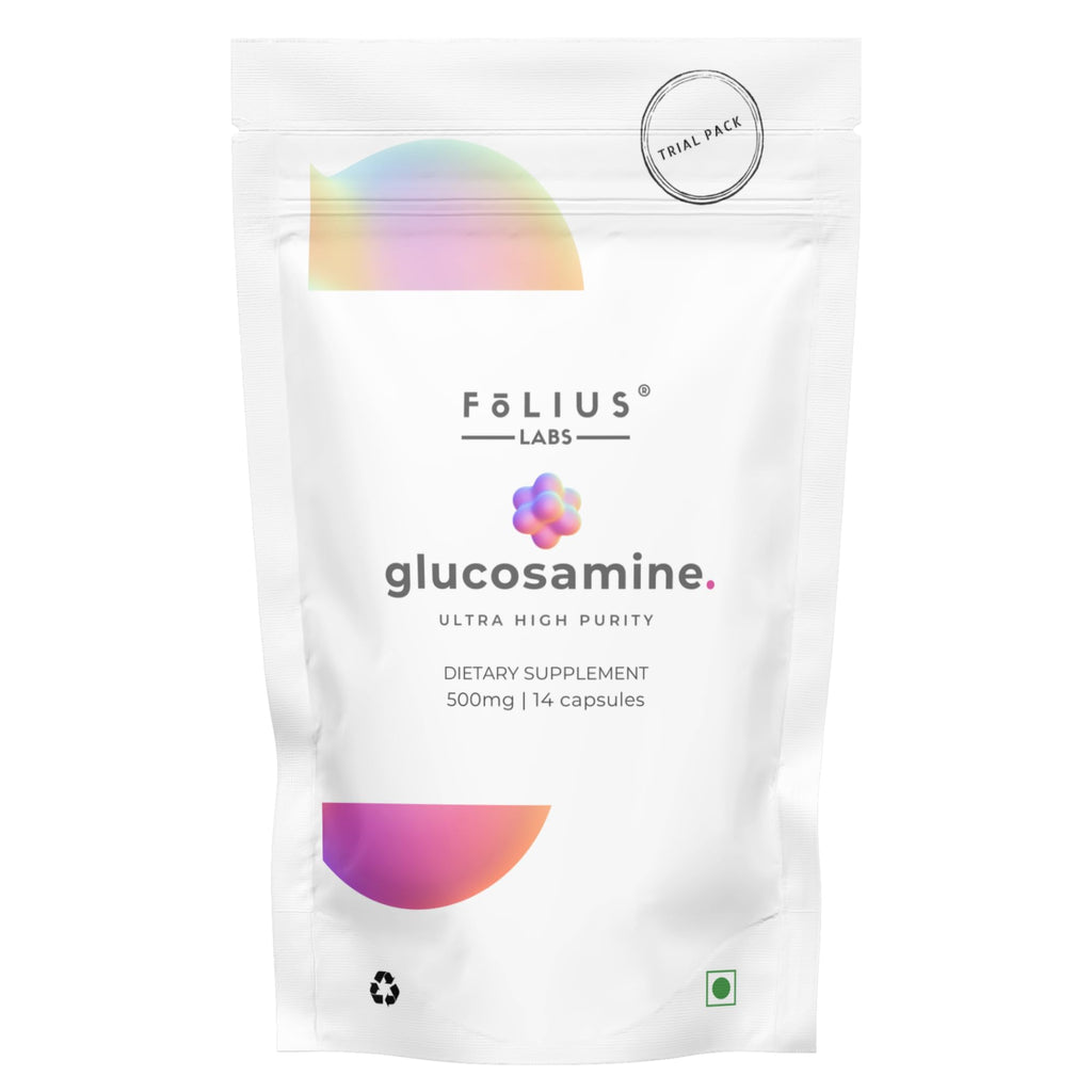 FOLIUS LABS Glucosmine Sulfate Potassium Chloride 750mg for Healthy Joints, Bones and Cartilage — Joint Support Supplement for Men and Women (Trial Pack) - TrustMedUSA