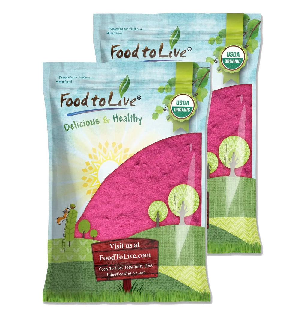 Food to Live Organic Dragon Fruit Juice Powder, 16 Pounds – Non-GMO, Powdered Red Pitaya, Vegan, Bulk. Contains Maltodextrin. Rich in Antioxidants, Fiber, Vitamin C. Perfect for Shakes, Smoothie Bowls - TrustMedUSA