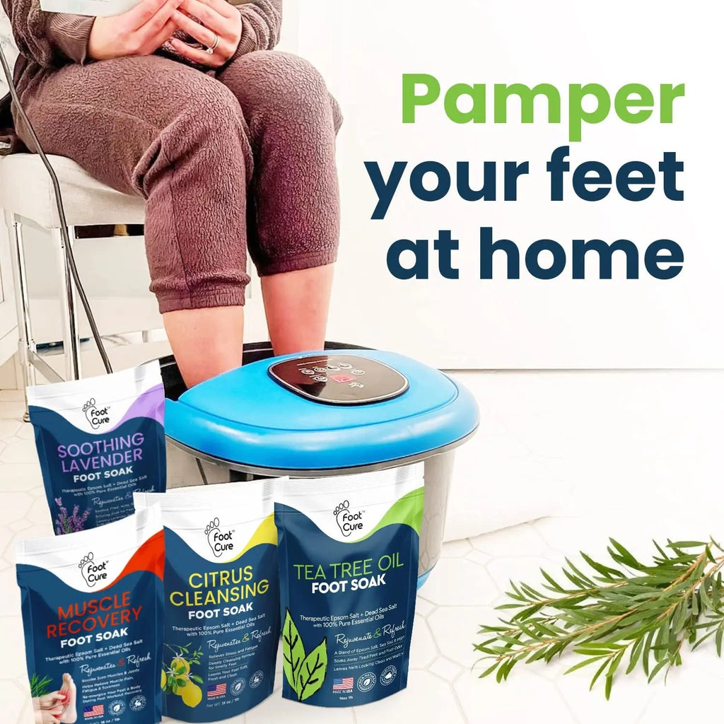 Foot Soak with Epsom Salts- Variety Pack of 4- Tea Tree Oil, Muscle Relief, Calming - TrustMedUSA