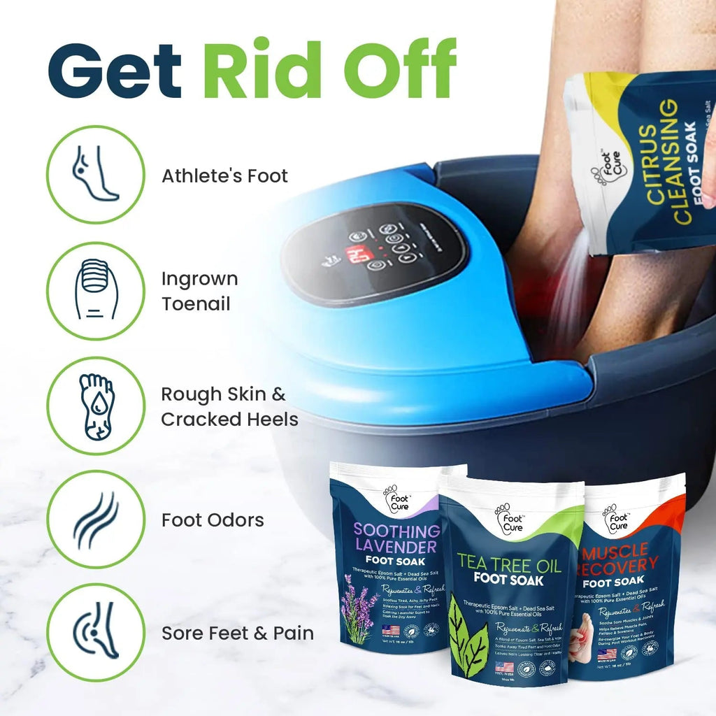 Foot Soak with Epsom Salts- Variety Pack of 4- Tea Tree Oil, Muscle Relief, Calming - TrustMedUSA